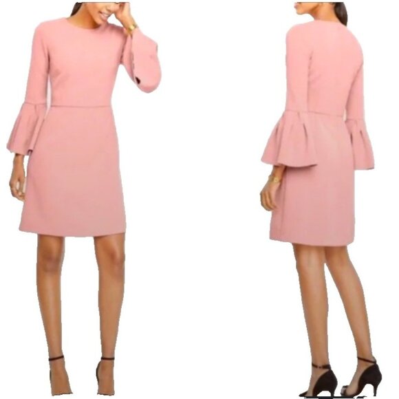 Ann Taylor Dress 18 Pink Washable Stretch Career Church 3/4 Long Sleeve NWT NEW - Picture 1 of 12